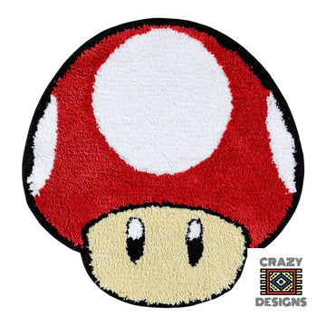 Custom Tufted Super Mario Mushroom & Flower Plush Carpet Rugs