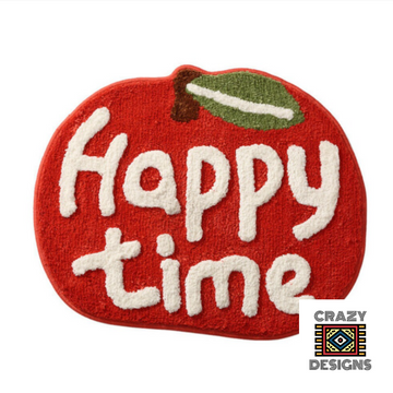 Custom Tufted "Happy Time" Non-Slip Fruit Bathroom Carpet Rug