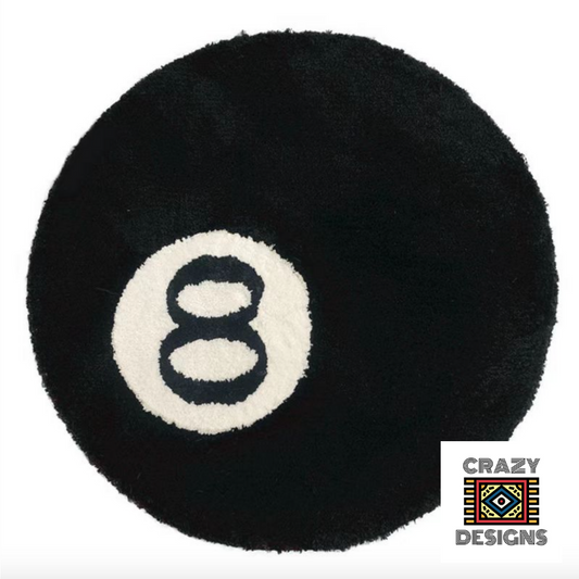 Custom Tufted Original Black And Checkered Eight Ball Carpet Rugs