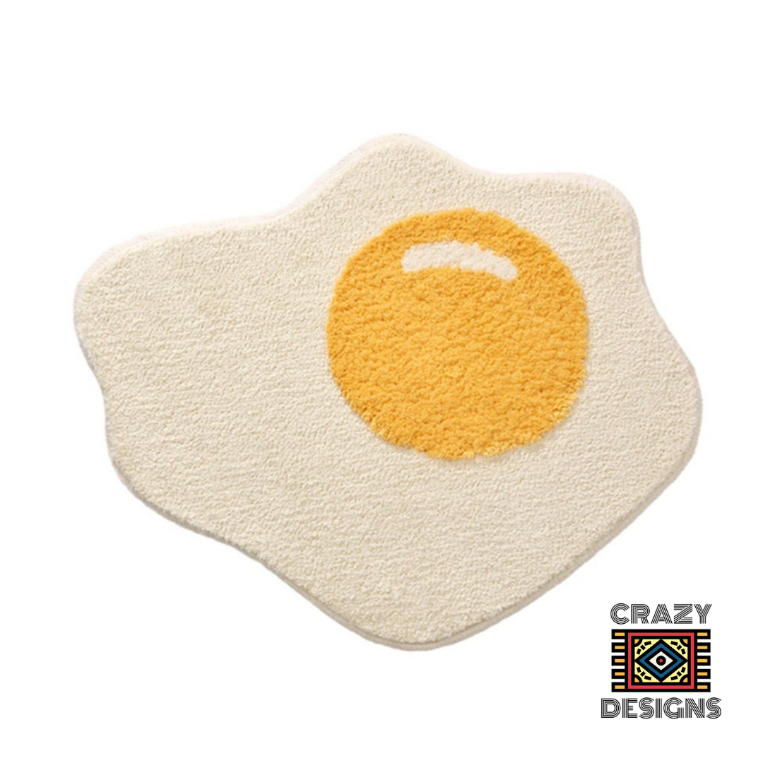 Custom Tufted Cracked Yellow Egg Yoke Non-Slip Plush Carpet Rug