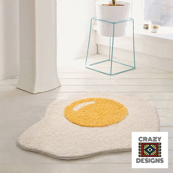 Custom Tufted Cracked Yellow Egg Yoke Non-Slip Plush Carpet Rug