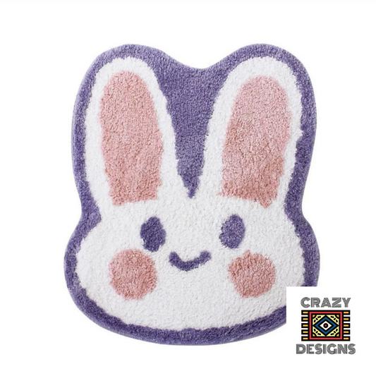 Custom Tufted Cute Kawaii White Bunny Rabbit Plush Non-Slip Carpet Rug