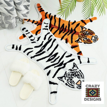 Custom Tufted Cow And Tiger Animals Non-Slip Carpet Rugs