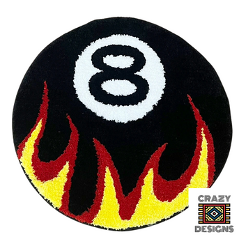 Custom Tufted Original Black Checkered Eight Ball Carpet Rugs