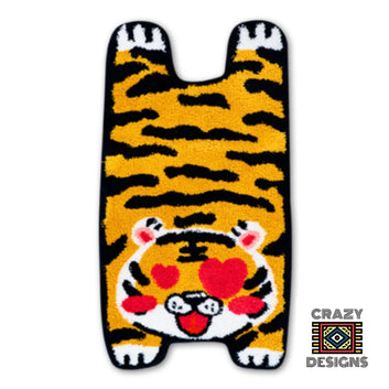 Custom Tufted Kawaii Cute Crying & Love Struck Tiger Carpet Rugs