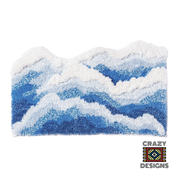 Custom Tufted Blue Mountain Wave Carpet Rug