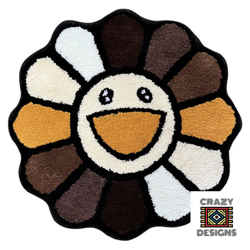 Custom Tufted Smiling Sunflower Non-Slip Carpet Rug