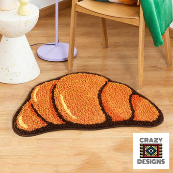 Custom Tufted French Croissant Non-Slip Plush Carpet Rug