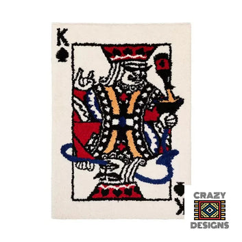 Custom Tufted Queen Of Hearts & King Of Clubs Poker Card Carpet Rug