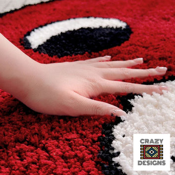 Custom Tufted Red Love Heart Face Plush Carpet Rug