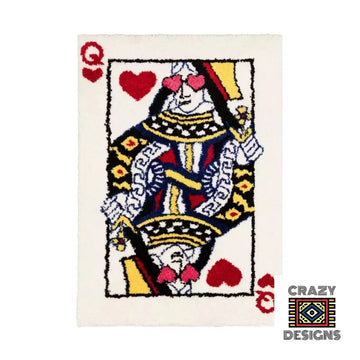 Custom Tufted Queen Of Hearts & King Of Clubs Poker Card Carpet Rug