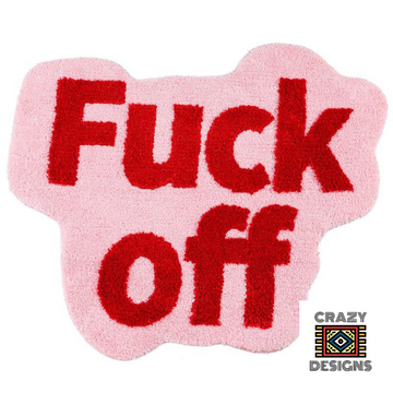 Custom Tufted "Fuck Off" Plush Carpet Rug