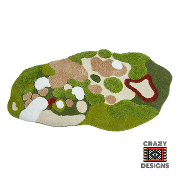 Custom Tufted 3D Green Land Moss Nature Plush Carpet Rug