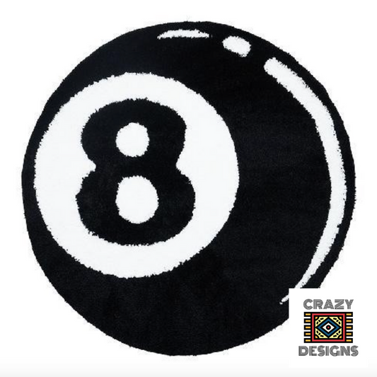 Custom Tufted Original Black Checkered Eight Ball Carpet Rugs