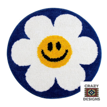 Custom Tufted Blue 'The Narcissus Flower' Non-Slip Plush Carpet Rug