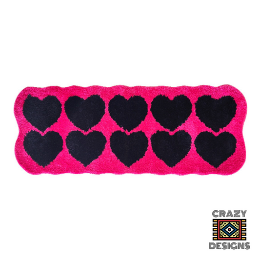 Custom Tufted Sweet Love Black Pink Carpet Rug