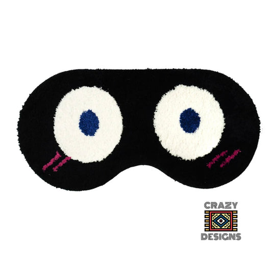 Custom Tufted Cartoon Black Eye Mask Non-Slip Plush Carpet Rug