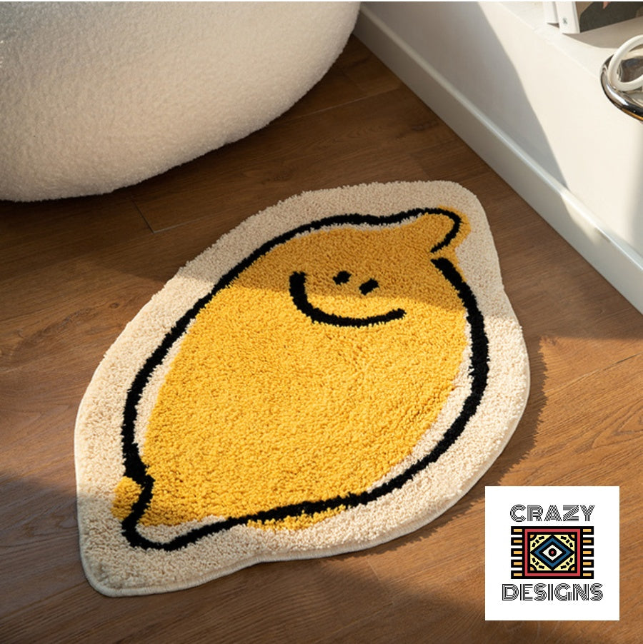 Custom Tufted Happy Lemon Fruit & Lemonade Non-Slip Carpet Rugs