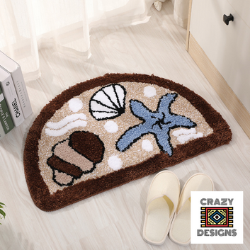 Custom Tufted Beach Starfish & Shells Bathroom Carpet Rug