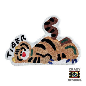 Custom Tufted Lying Orange Tiger Baby Kids Carpet Rug