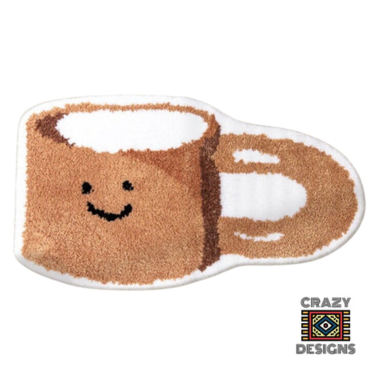 Custom Tufted Coffee Mug & Taiyaki Fish Non-Slip Bathroom Carpet Rugs