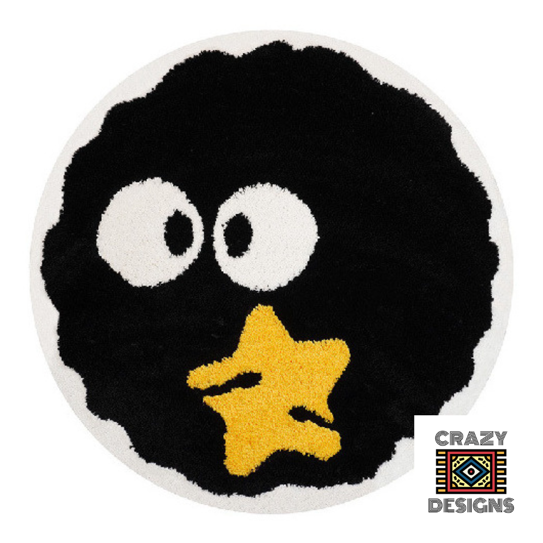 Custom Tufted Whismical Cartoon Eyes Star Carpet Rug