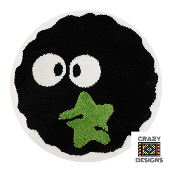 Custom Tufted Whismical Cartoon Eyes Star Carpet Rug