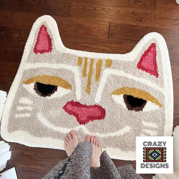 Custom Tufted Egyptian Mau Cat Non-Slip Plush Carpet Rug