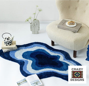 Custom Tufted Blue Gradient Nordic Cloud Non-Slip Carpet Rug