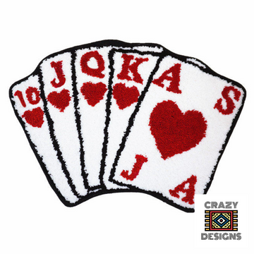 Custom Tufted JQAS Hearts Poker Cards Carpet Rug