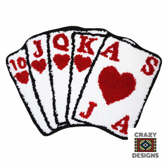 Custom Tufted JQAS Hearts Poker Cards Carpet Rug