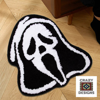 Custom Tufted Scream Hood Ghost Face Plush Non-Slip Carpet Rug