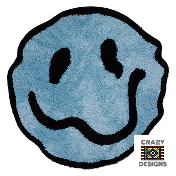 Custom Tufted Multi-Coloured Big Smiley Face Fluffy Plush Carpet Rug