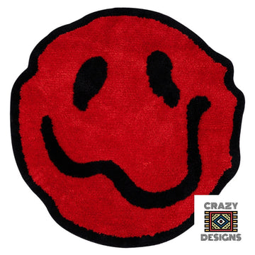 Custom Tufted Multi-Coloured Big Smiley Face Fluffy Plush Carpet Rug