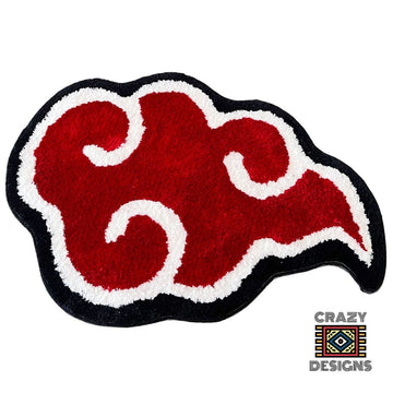 Custom Tufted 'Japanese Red Cloud Kumo' Plush Carpet Rug