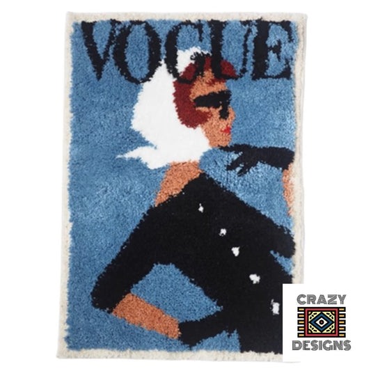 Custom Tufted 'Picture Vogue' Fashionista Plush Non-Slip Carpet Rug