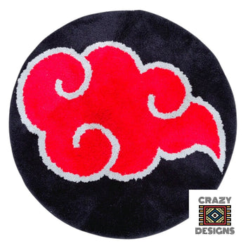 Custom Tufted 'Japanese Red Cloud Kumo' Plush Carpet Rug