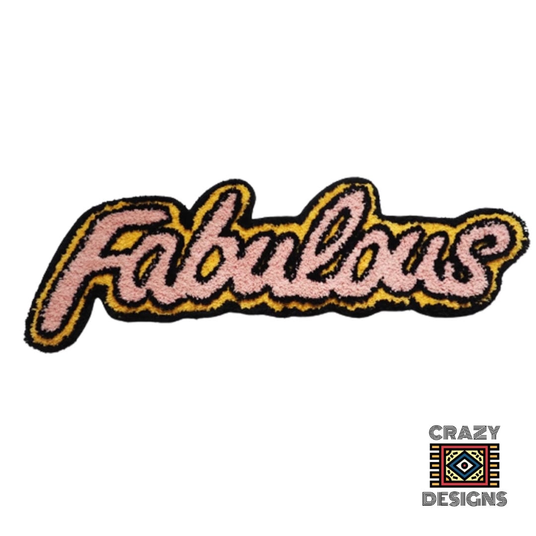 Custom Tufted "Fabulous" and "Cookies" Plush Non-Slip Carpet Rug