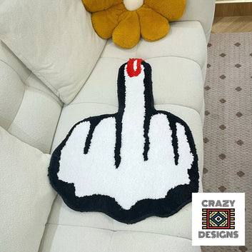 Custom Tufted Red Nail Middle Finger Plush Non-Slip Carpet Rug